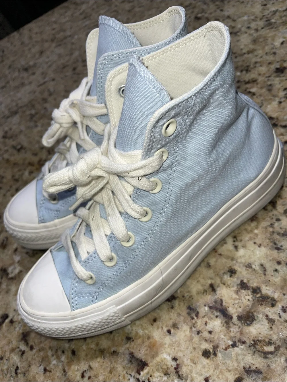 Converse High-Top Canvas Sneakers in Light Blue